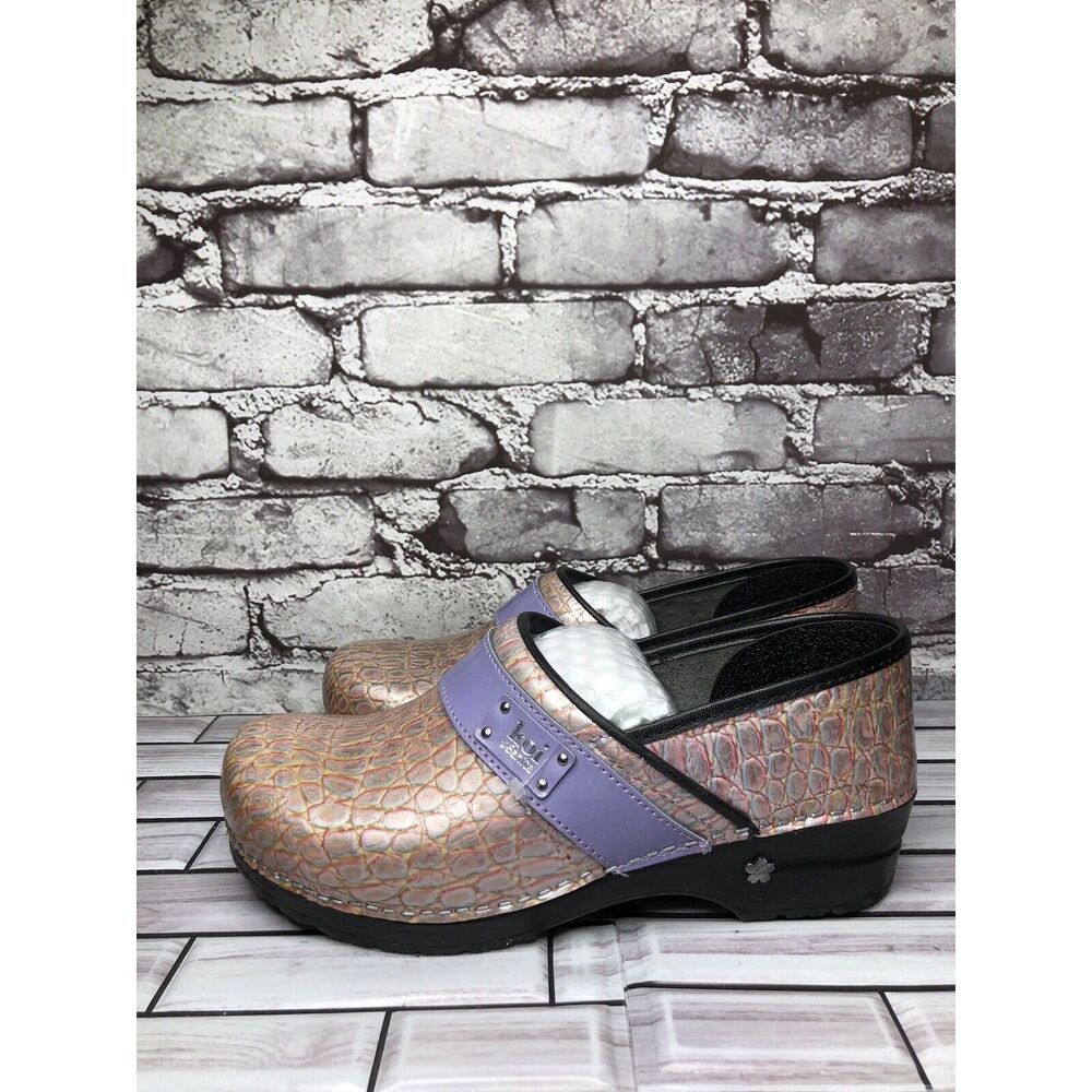 Koi by Sanita Pink Croc Leather Platform Danish Clogs Shoes Women Sz 42EU/11M US